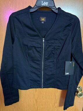 Lee Women's Black Zip-Front Jean Jacket